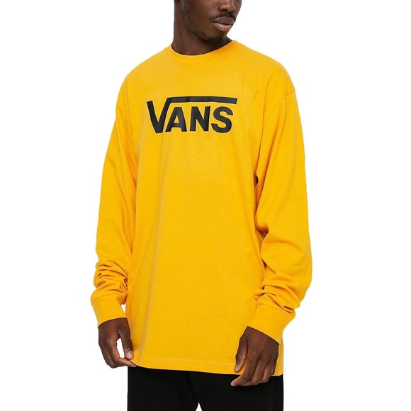 Vans Classic LS Tee - Golden Glow/Black, Size L, NWT, Unisex - Picture 1 of 7